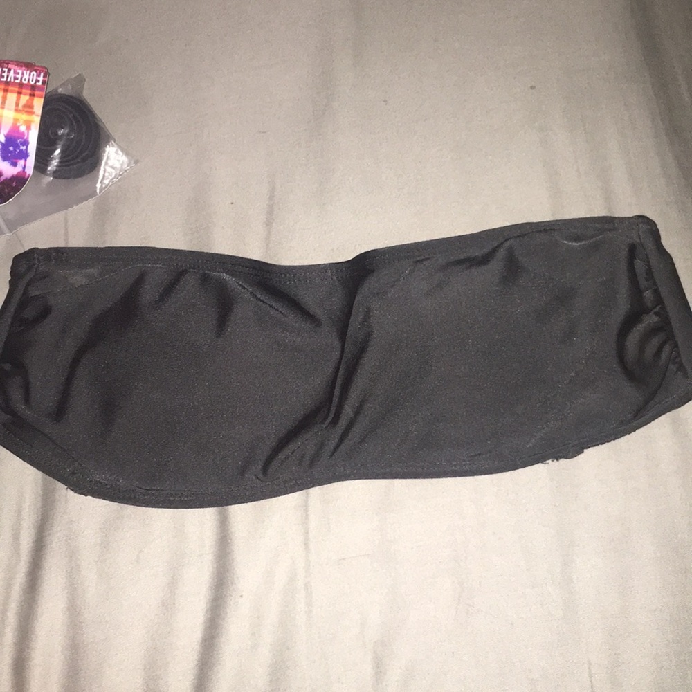 Black bando style bikini top from forever 21